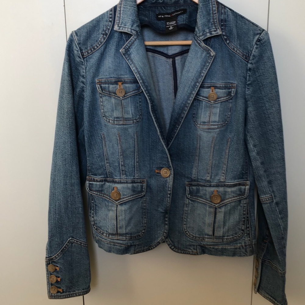 New York & Co denim blazer size 6